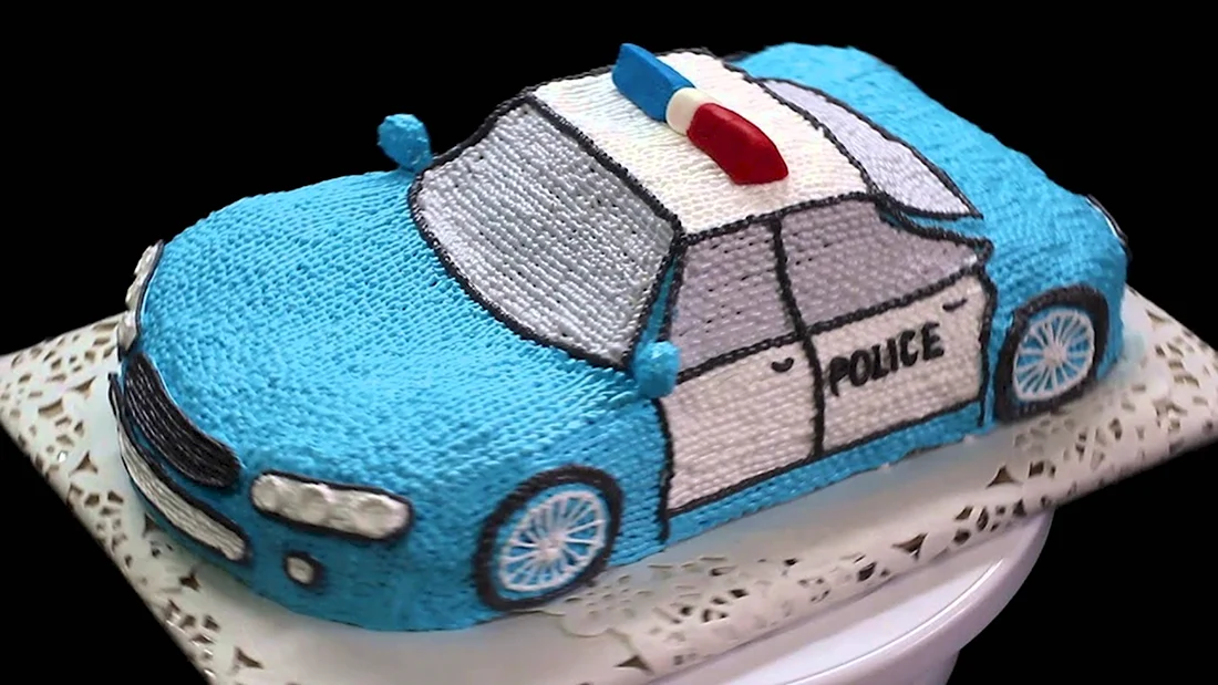 Торт Полицейская машина из крема